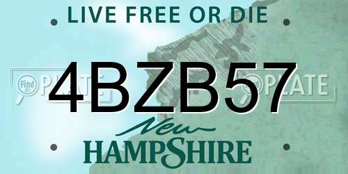4BZB57 New Hampshire License Plate