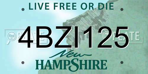 4BZI125 New Hampshire License Plate