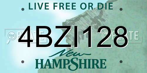 4BZI128 New Hampshire License Plate
