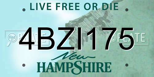 4BZI175 New Hampshire License Plate