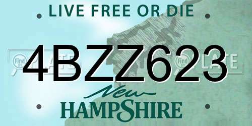 4BZZ623 New Hampshire License Plate