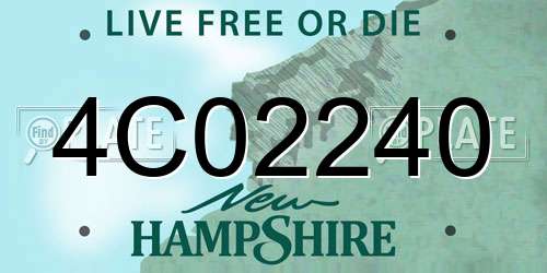 4C02240 New Hampshire License Plate