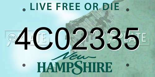 4C02335 New Hampshire License Plate