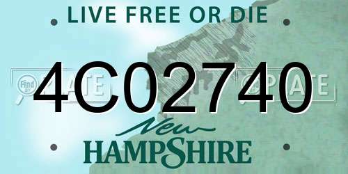 4C02740 New Hampshire License Plate