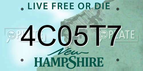 4C05T7 New Hampshire License Plate