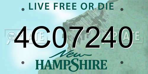 4C07240 New Hampshire License Plate