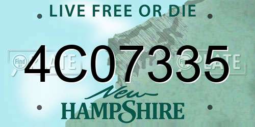 4C07335 New Hampshire License Plate