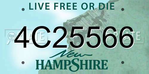 4C25566 New Hampshire License Plate