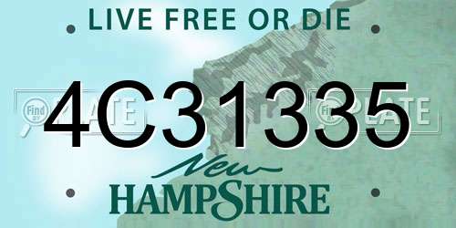 4C31335 New Hampshire License Plate