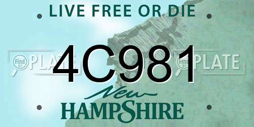 4C981 New Hampshire License Plate