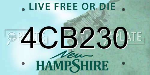 4CB230 New Hampshire License Plate