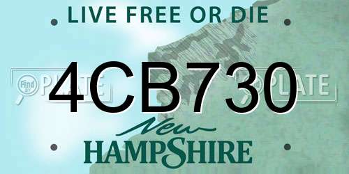 4CB730 New Hampshire License Plate