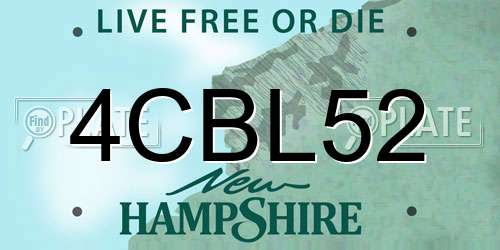 4CBL52 New Hampshire License Plate