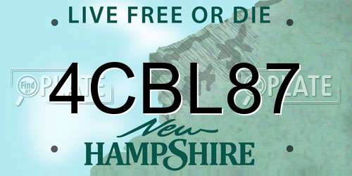 4CBL87 New Hampshire License Plate