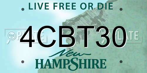 4CBT30 New Hampshire License Plate
