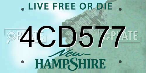 4CD577 New Hampshire License Plate