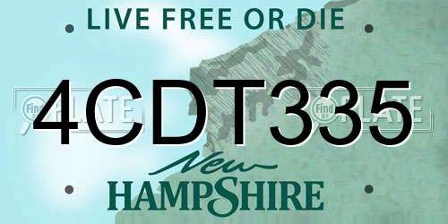 4CDT335 New Hampshire License Plate