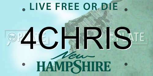 4CHRIS New Hampshire License Plate