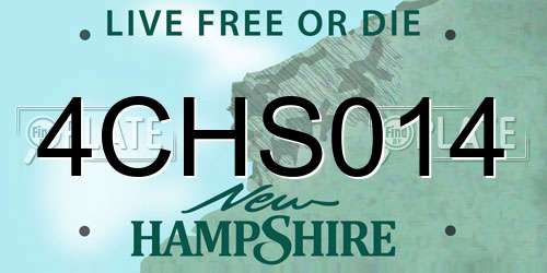 4CHS014 New Hampshire License Plate