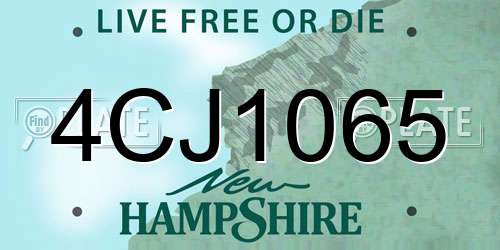 4CJ1065 New Hampshire License Plate