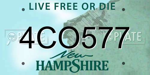 4CO577 New Hampshire License Plate