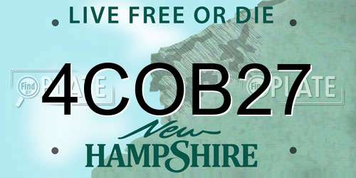 4COB27 New Hampshire License Plate