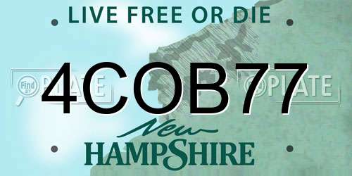 4COB77 New Hampshire License Plate