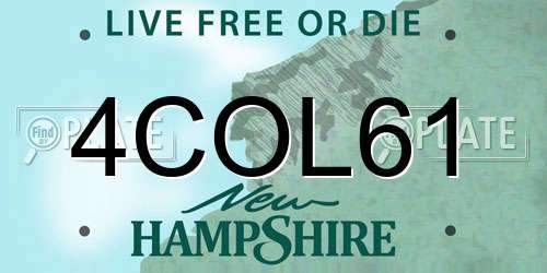 4COL61 New Hampshire License Plate