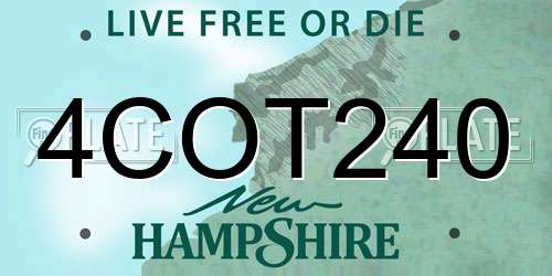 4COT240 New Hampshire License Plate