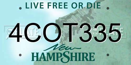 4COT335 New Hampshire License Plate