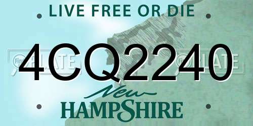 4CQ2240 New Hampshire License Plate