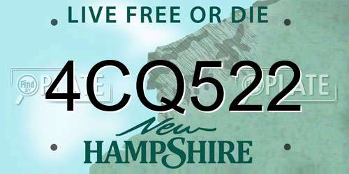 4CQ522 New Hampshire License Plate