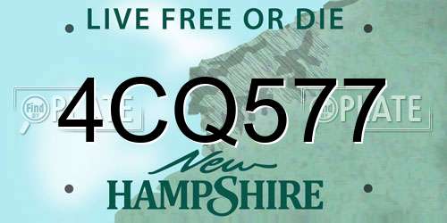 4CQ577 New Hampshire License Plate