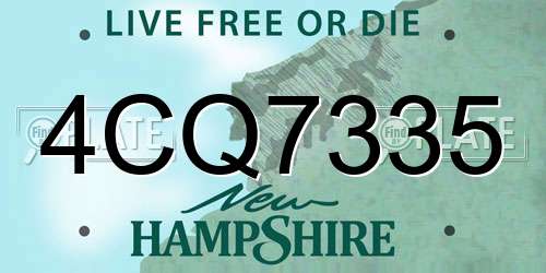 4CQ7335 New Hampshire License Plate