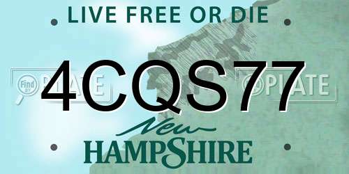 4CQS77 New Hampshire License Plate