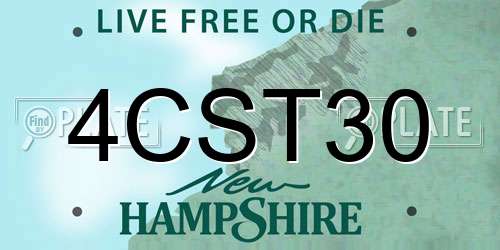 4CST30 New Hampshire License Plate
