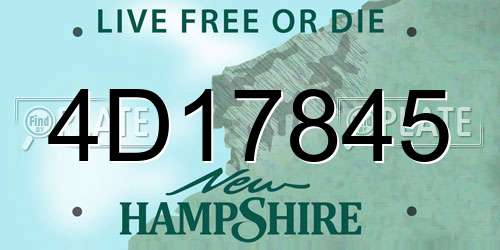 4D17845 New Hampshire License Plate
