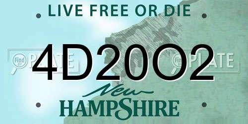 4D20O2 New Hampshire License Plate