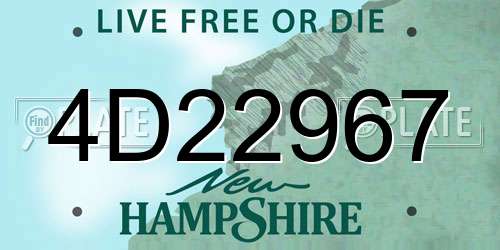 4D22967 New Hampshire License Plate