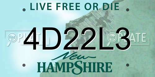 4D22L3 New Hampshire License Plate