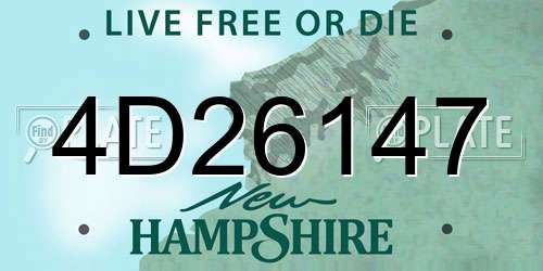 4D26147 New Hampshire License Plate