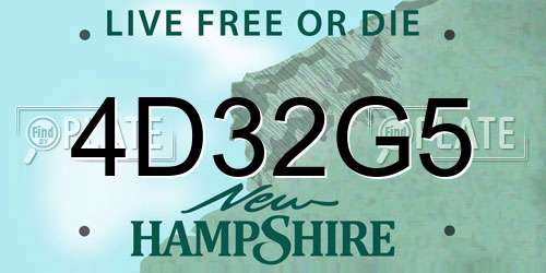 4D32G5 New Hampshire License Plate