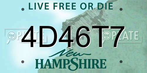 4D46T7 New Hampshire License Plate