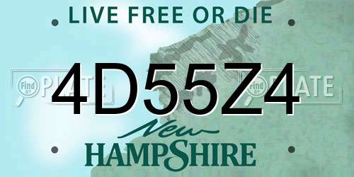 4D55Z4 New Hampshire License Plate