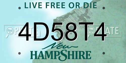 4D58T4 New Hampshire License Plate