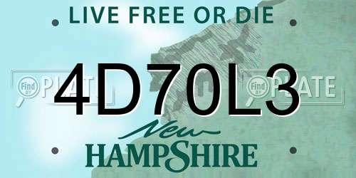 4D70L3 New Hampshire License Plate