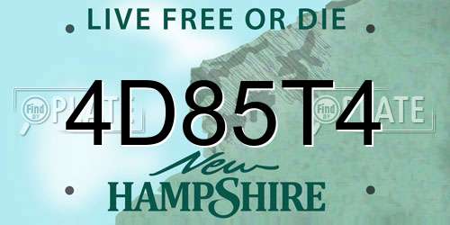 4D85T4 New Hampshire License Plate