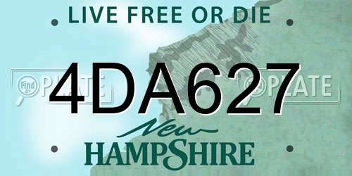 4DA627 New Hampshire License Plate