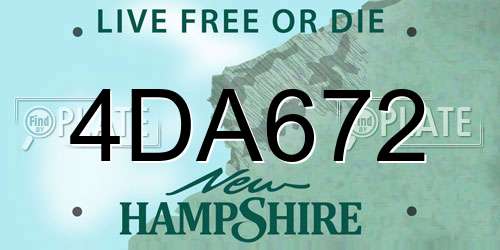 4DA672 New Hampshire License Plate