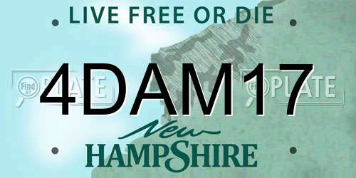 4DAM17 New Hampshire License Plate